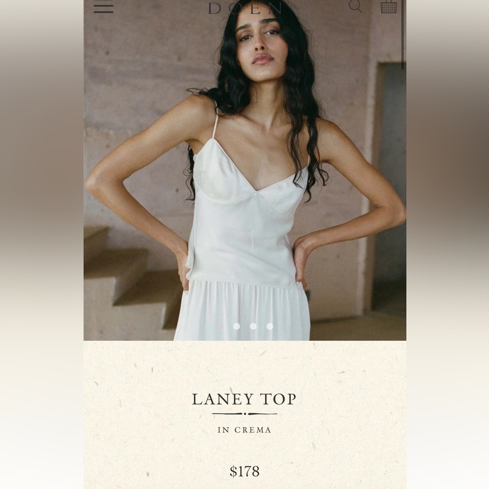 Doen Laney silk crema top, medium